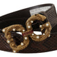 Dolce & Gabbana Brown Amore Animal Print Exotic Leather Logo Buckle Belt