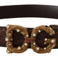 Dolce & Gabbana Brown Amore Animal Print Exotic Leather Logo Buckle Belt