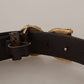 Dolce & Gabbana Brown Amore Animal Print Exotic Leather Logo Buckle Belt