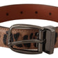 Dolce & Gabbana Brown Leopard Embossed Leather Buckle Belt