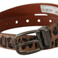 Dolce & Gabbana Brown Leopard Embossed Leather Buckle Belt