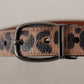 Dolce & Gabbana Brown Leopard Embossed Leather Buckle Belt