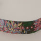 Dolce & Gabbana Multicolor Leather Floral Embroid Logo Buckle Belt