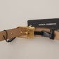 Dolce & Gabbana Black Calf Leather Gold Metal Logo Waist Buckle Belt