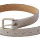 Dolce & Gabbana Metallic Silver Leather Metal Waist Buckle Belt