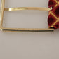 Dolce & Gabbana Multicolor Wide Leather Floral Gold Metal Buckle Belt