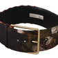 Dolce & Gabbana Multicolor Wide Leather Floral Gold Metal Buckle Belt