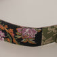 Dolce & Gabbana Multicolor Leather Embroidered Gold Metal Buckle Belt