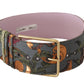 Dolce & Gabbana Multicolor Leather Embroidered Gold Metal Buckle Belt