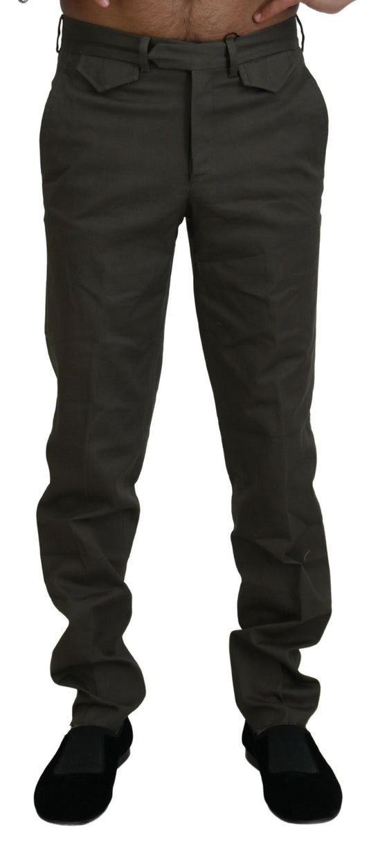 BENCIVENGA Green Cotton Straight Fit Men Pants