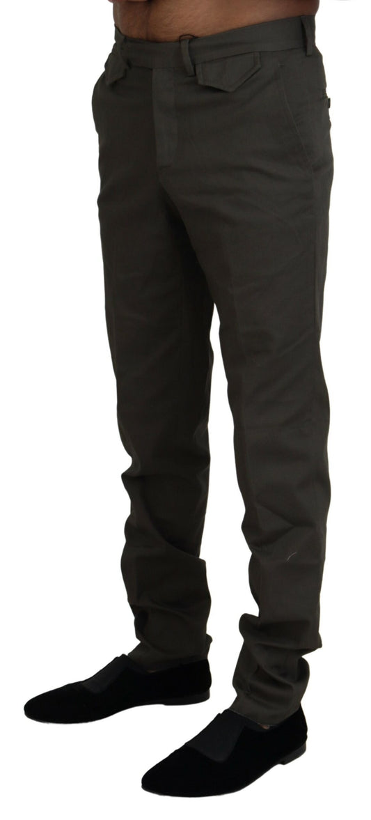 BENCIVENGA Green Cotton Straight Fit Men Pants