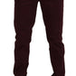 CYCLE Maroon Cotton Stretch Skinny Casual Men Pants