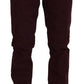 CYCLE Maroon Cotton Stretch Skinny Casual Men Pants