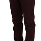 CYCLE Maroon Cotton Stretch Skinny Casual Men Pants