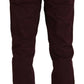 CYCLE Maroon Cotton Stretch Skinny Casual Men Pants