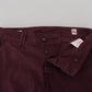 CYCLE Maroon Cotton Stretch Skinny Casual Men Pants