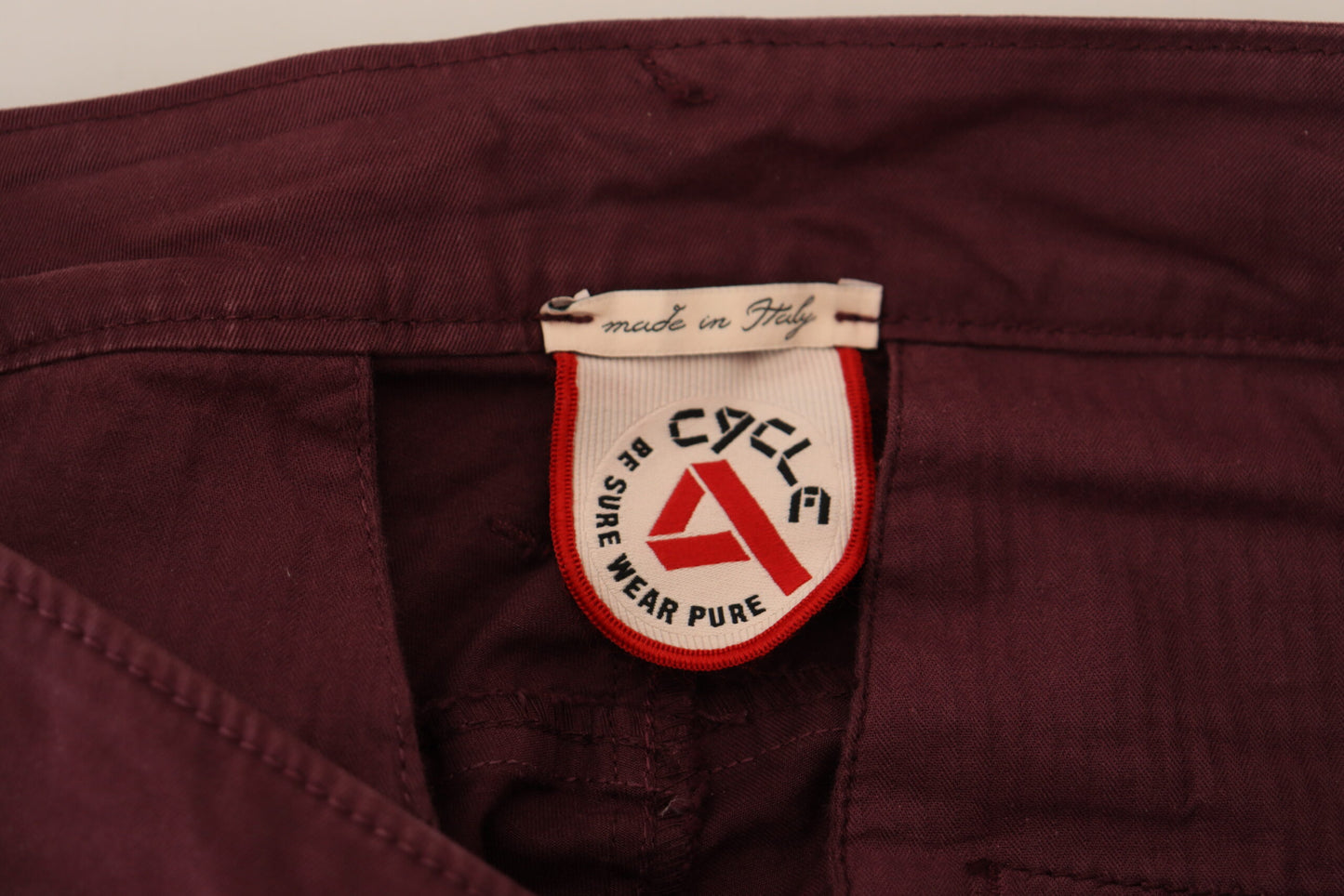 CYCLE Maroon Cotton Stretch Skinny Casual Men Pants