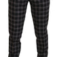 BENCIVENGA Gray Checkered Slim Fit Men Pants