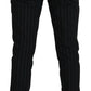 BENCIVENGA Black Stripes Viscose Dress Pants