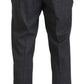 BENCIVENGA Gray Checkered Wool Dress Formal Pants