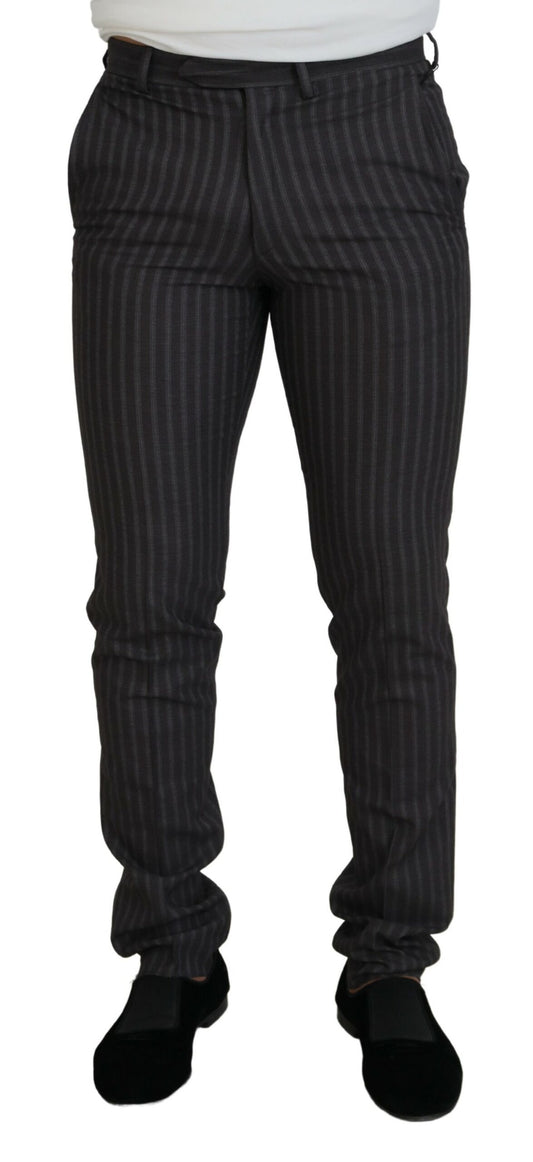 BENCIVENGA Brown Stripes Slim Fit Men Pants