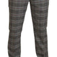 BENCIVENGA Gray Checkered Skinny Men Pants