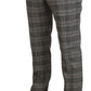 BENCIVENGA Gray Checkered Skinny Men Pants