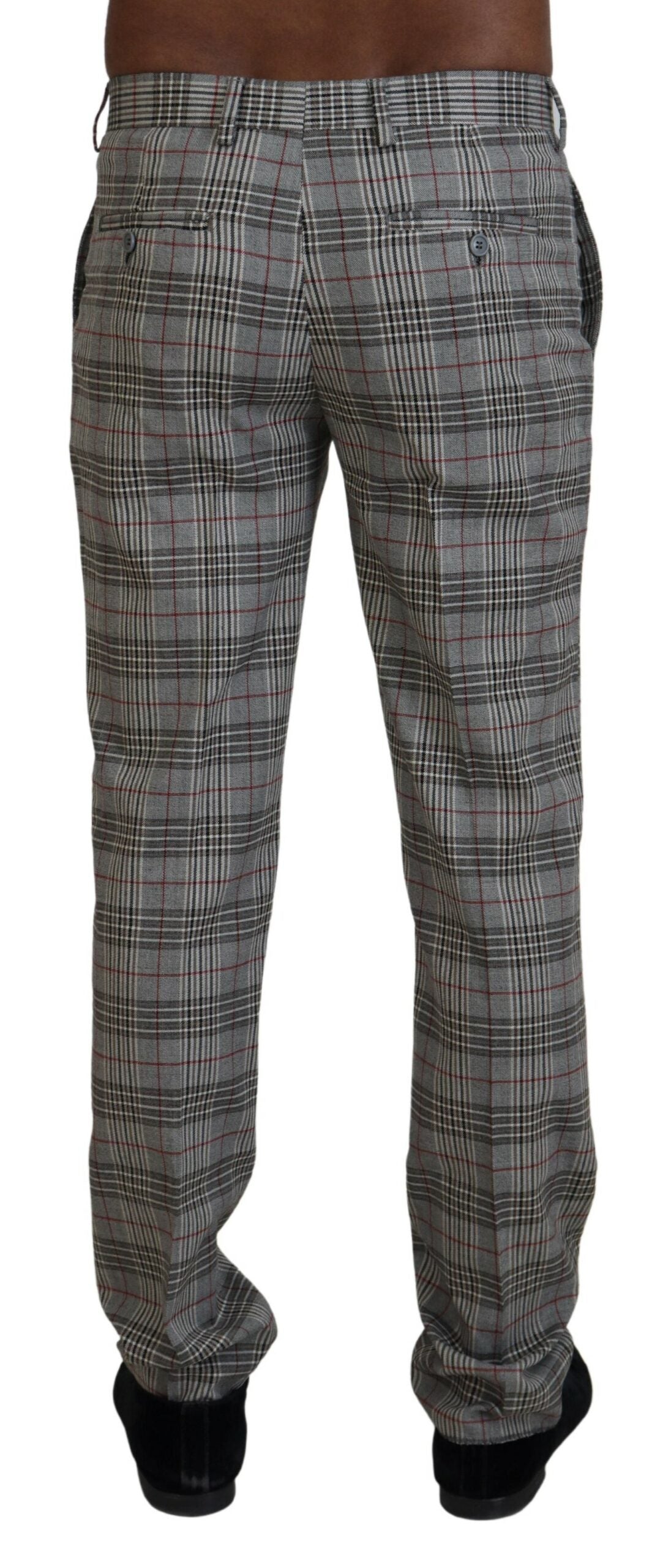 BENCIVENGA Gray Checkered Skinny Men Pants