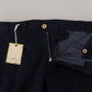 Domenico Tagliente Dark Blue Cotton Skinny Men Pants