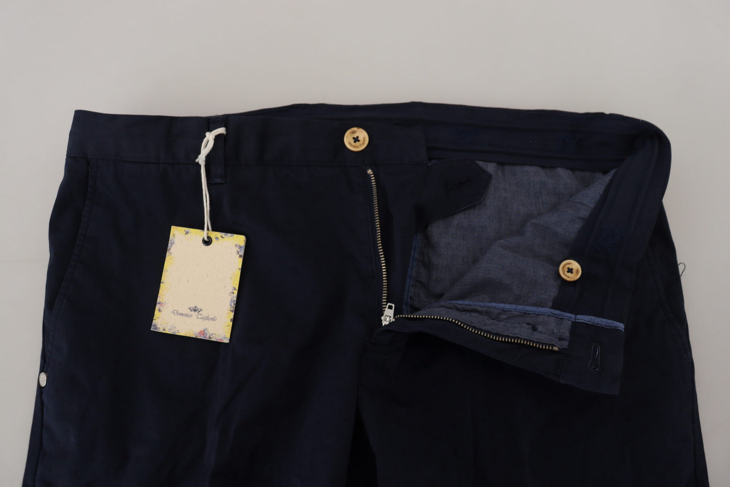 Domenico Tagliente Dark Blue Cotton Skinny Men Pants