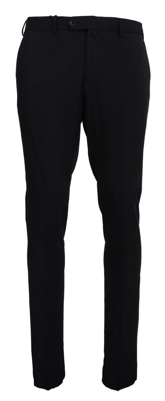 Domenico Tagliente Black Tapered Dress Pants