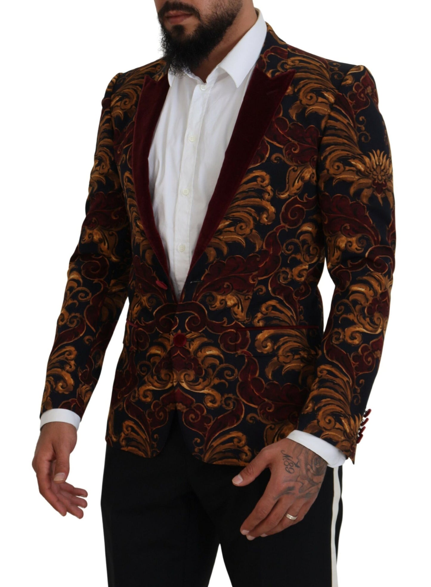 Dolce & Gabbana Multicolor Floral Single Breasted Martini Blazer