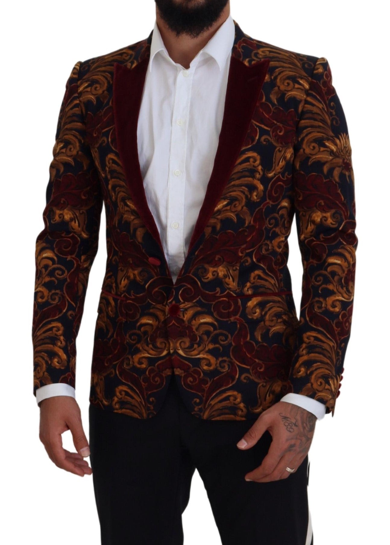 Dolce & Gabbana Multicolor Floral Single Breasted Martini Blazer