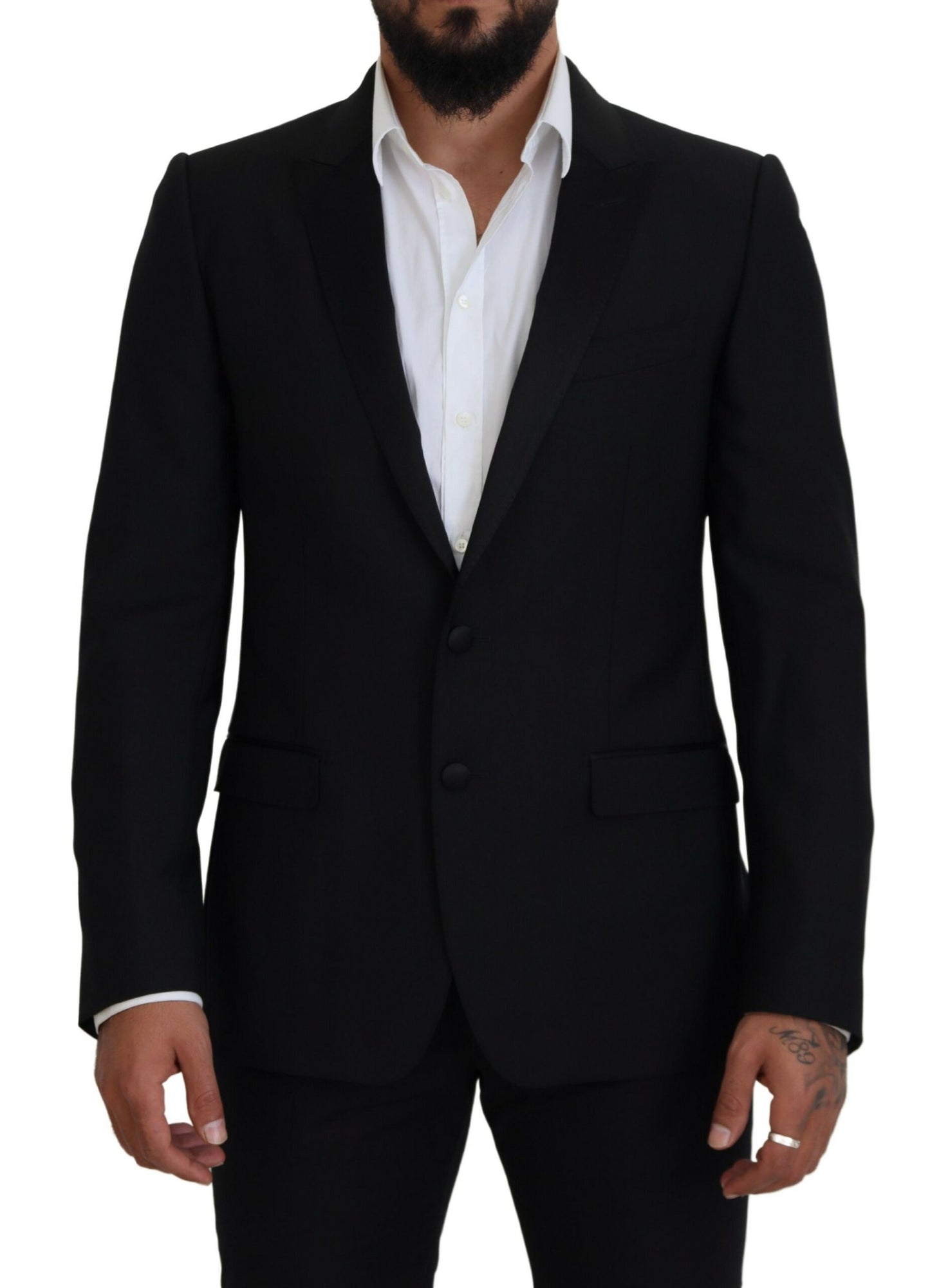 Dolce & Gabbana Black Slim Fit Formal Martini Blazer