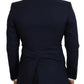 Dolce & Gabbana Blue Wool Slim Fit Formal Coat Blazer