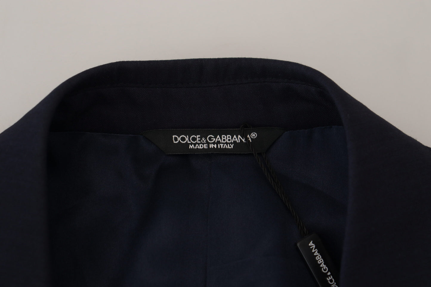 Dolce & Gabbana Blue Wool Slim Fit Formal Coat Blazer