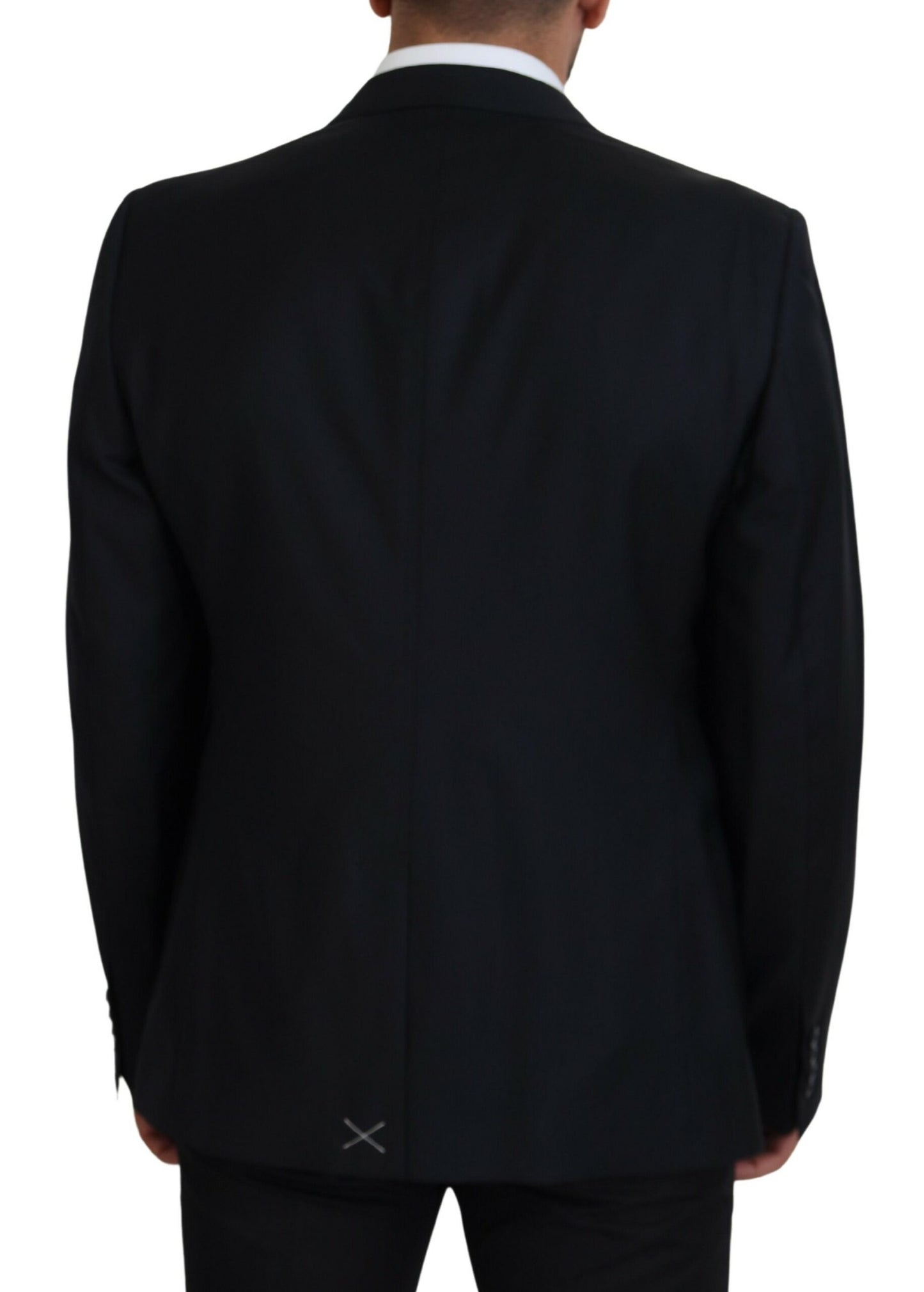 Dolce & Gabbana Dark Blue Wool Formal Sicilia Blazer