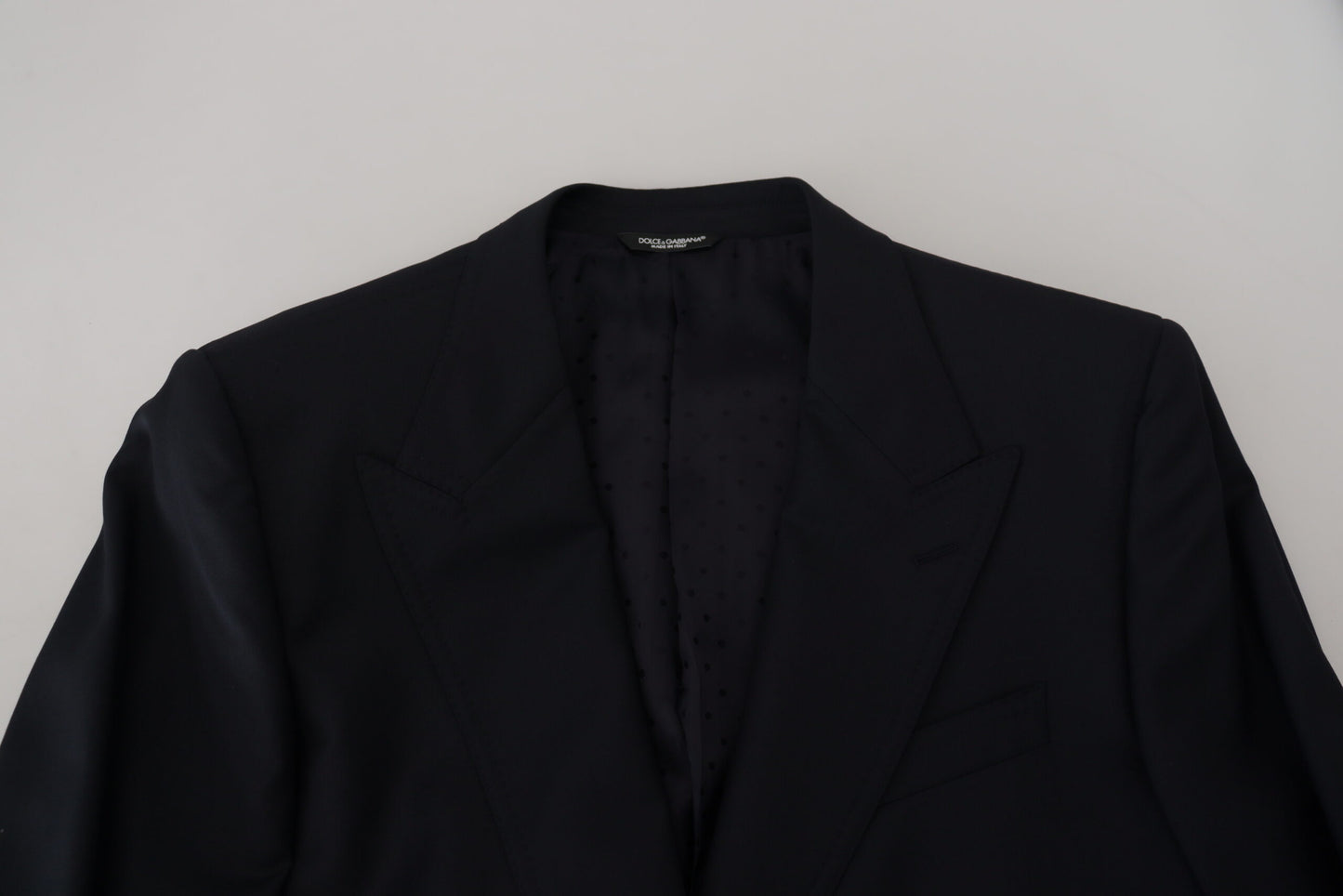 Dolce & Gabbana Dark Blue Wool Formal Sicilia Blazer