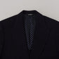 Dolce & Gabbana Black Wool Formal Taormina Blazer