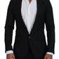 Dolce & Gabbana Black Wool Formal Coat Martini Blazer