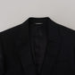 Dolce & Gabbana Black Wool Formal Coat Martini Blazer