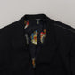 Dolce & Gabbana Black Martini Printed Lining Coat Blazer