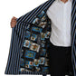 Dolce & Gabbana Black Blue Martini Printed Lining Robe