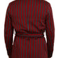 Dolce & Gabbana Red Striped Martini Printed Lining Robe