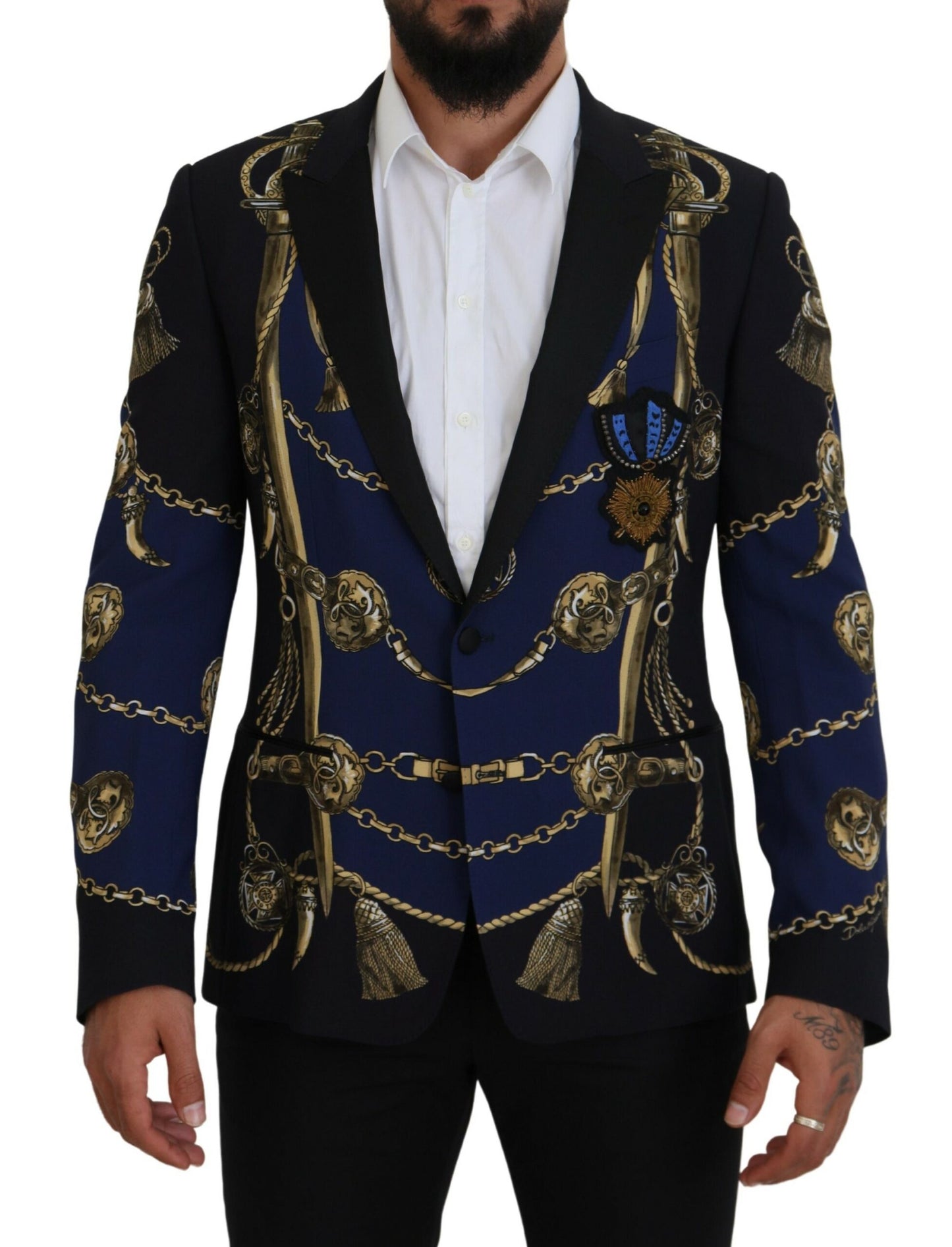 Dolce & Gabbana Multicolor Printed Coat Martini Blazer