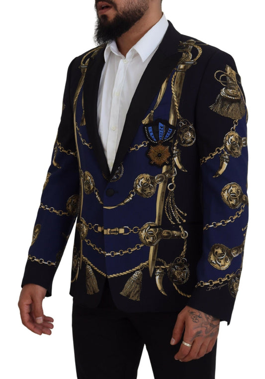 Dolce & Gabbana Multicolor Printed Coat Martini Blazer