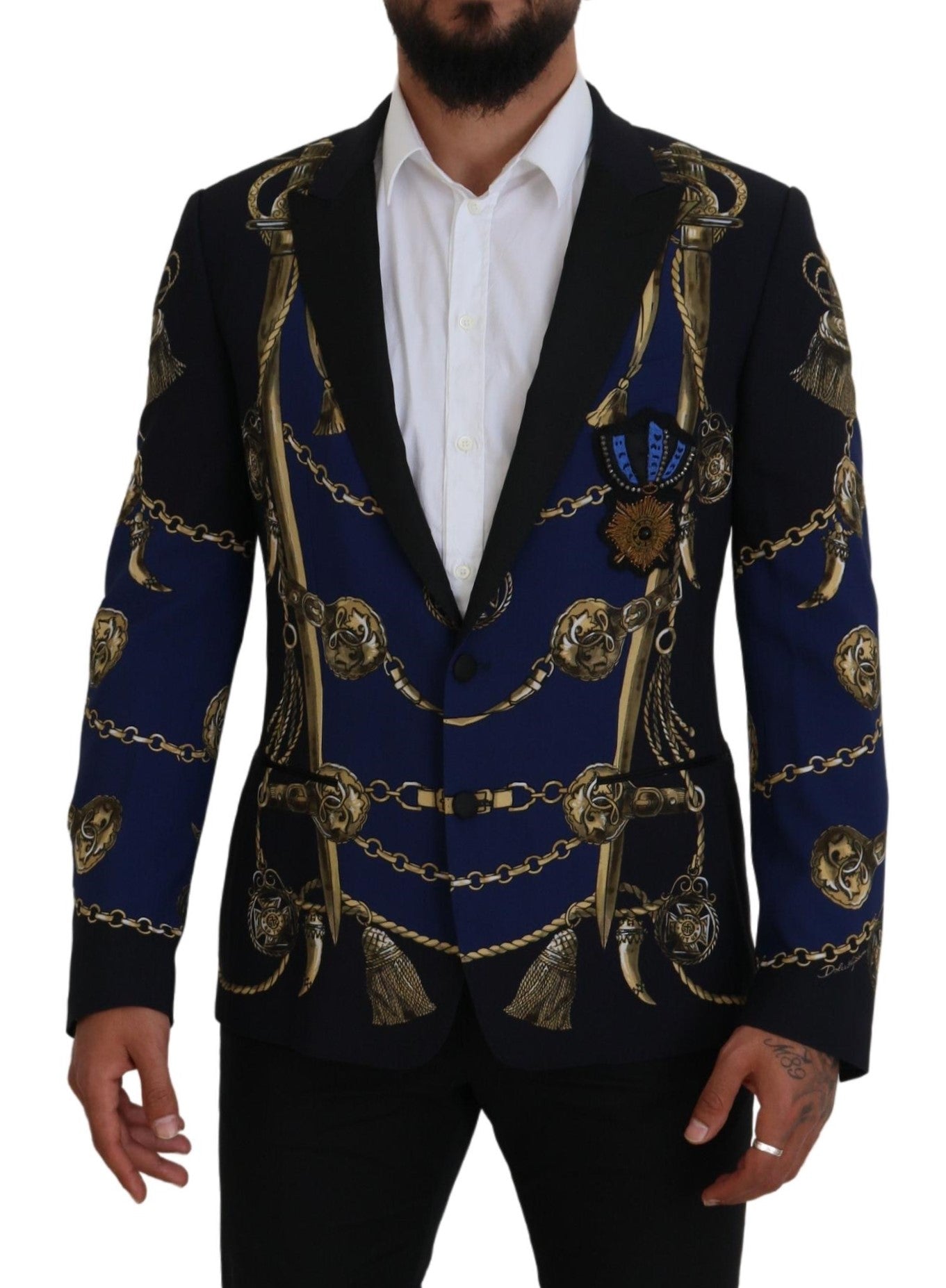 Dolce & Gabbana Multicolor Printed Coat Martini Blazer