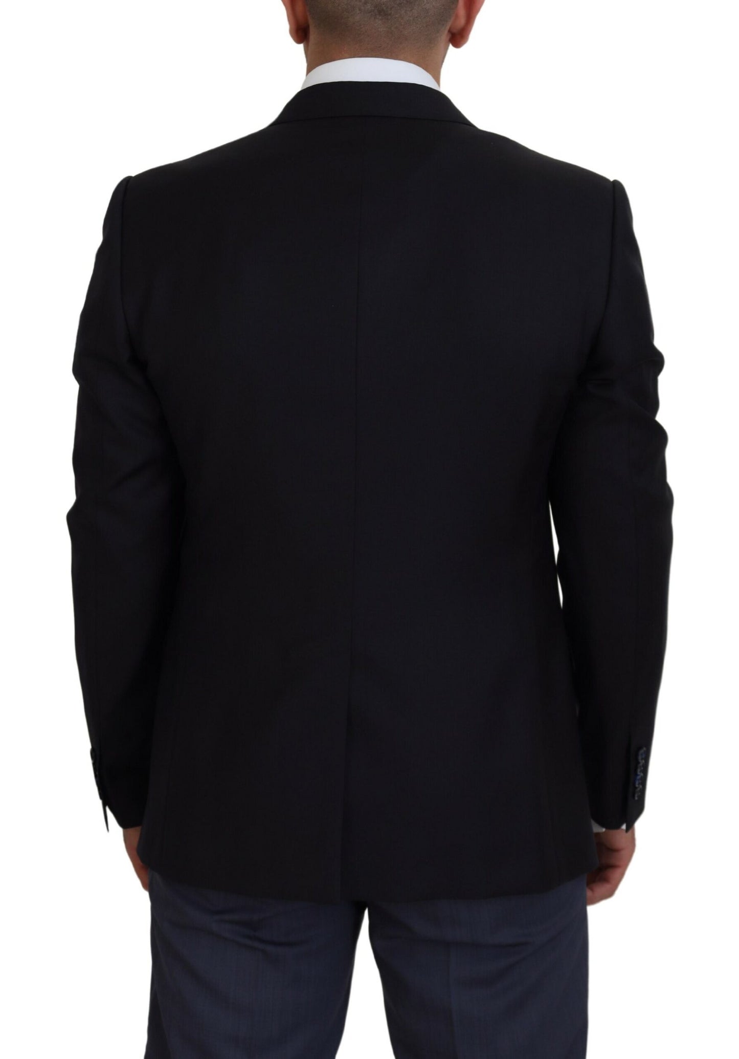 Dolce & Gabbana Dark Blue Coat Jacket Martini Blazer