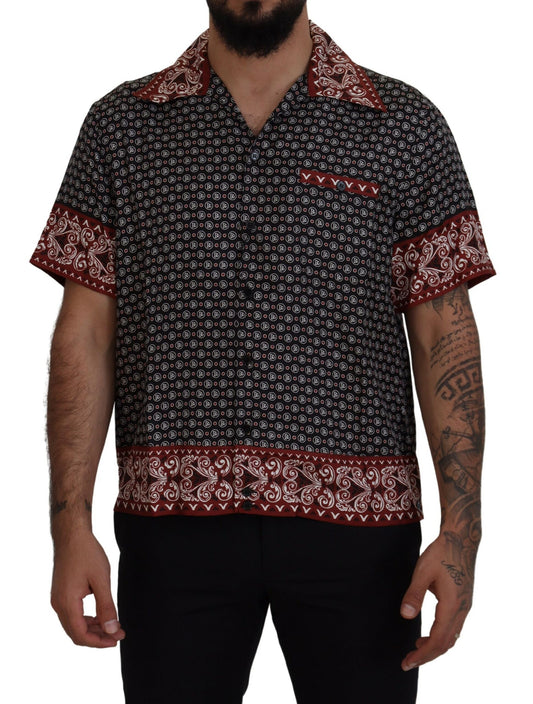 Dolce & Gabbana Multicolor Patterned Silk Casual Shirt