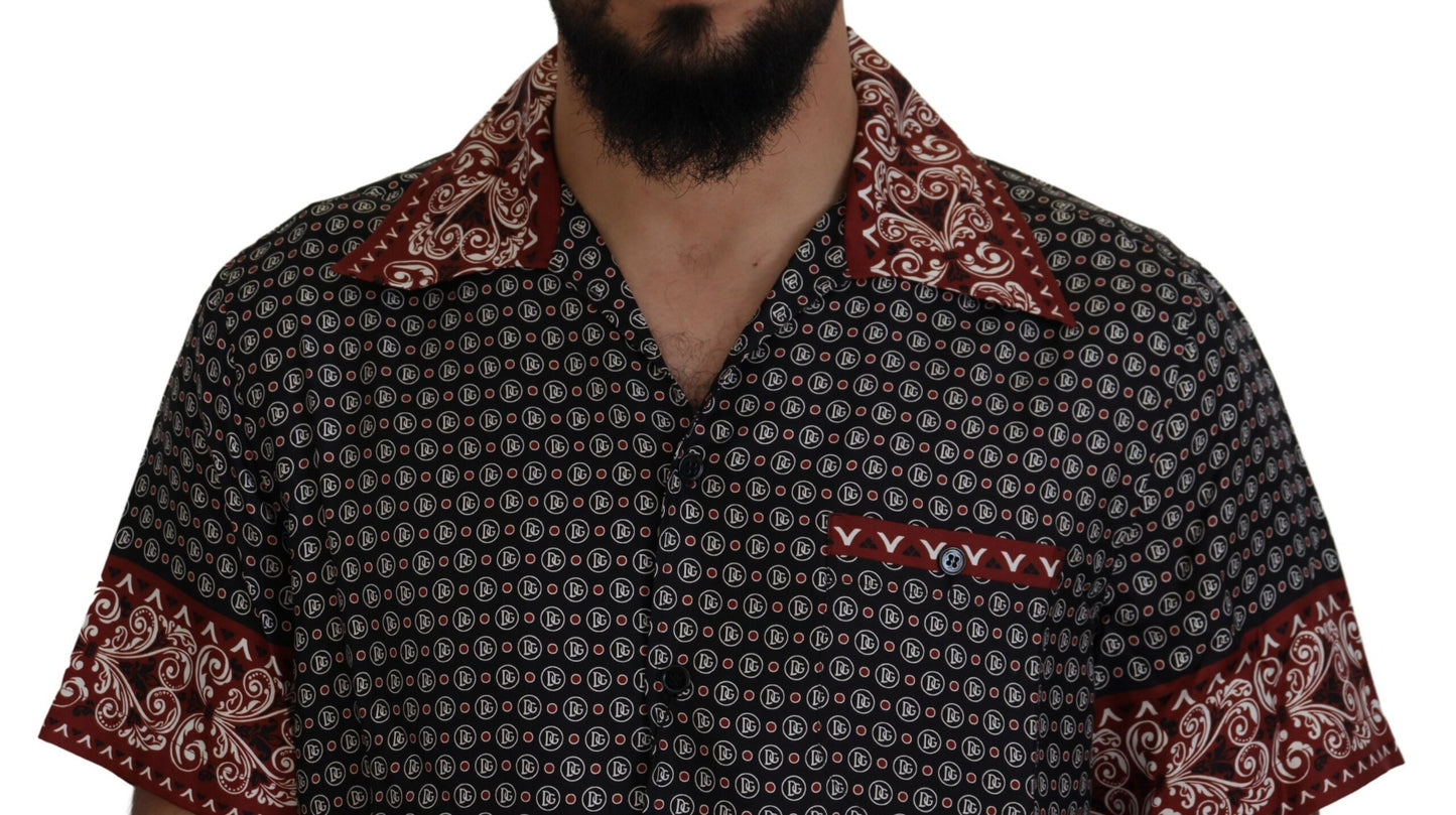 Dolce & Gabbana Multicolor Patterned Silk Casual Shirt